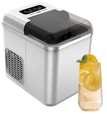 Macchina per Il Ghiaccio, Macchina per cubetti di Ghiaccio da banco con Display a LED, Grande Macchina per cubetti di Ghiaccio da banco, con Paletta e cestello per Ghiaccio