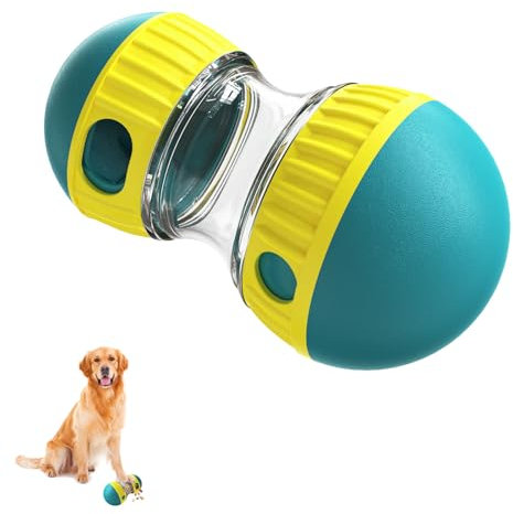Interactive Dog Treat Dispenser Toy - Treat Ball, Dog Brain Stimulation Toys Treat Puzzle, Puppy Enrichment Toys for Small Medium Large Dogs (GREEN)
