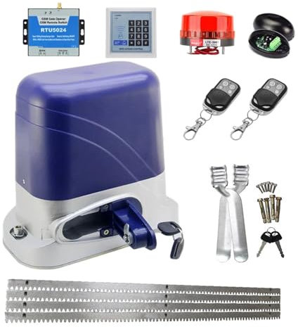 Apricancello automatico scorrevole Automatic Electric Gate Opener For 1300KG Sliding Gate Door Garage Operator With 4m Steel Racks Remote Gear Motor Actuator con tastiera senza fili(KI8)