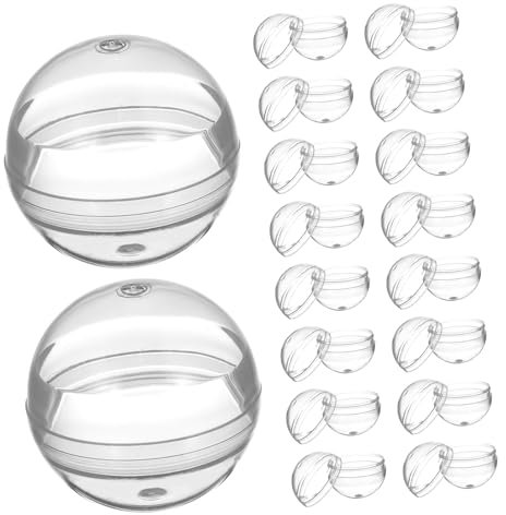 WATIIFUFU 100st Runde -Schale Kapseln Für Süßigkeitenautomaten Leere Kaugummibehälter Leere Bingokugeln Spielzeugkapseln Befüllbare Zierkugeln Klare Zierkugeln Lotteriekugeln Plastik