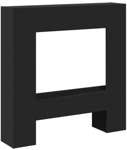 vidaXL Kaminumrandung Schwarz 81x18x82 cm Holzwerkstoff