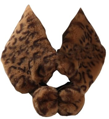 GUOCU Damen Weicher Schal Halsband Warm Kunstpelz skragen Schals Flauschige Stola Pom Pom Fleece Kragen Schal Halstücher Kunstpelz Kunstfell Fellkragen CoffeBW