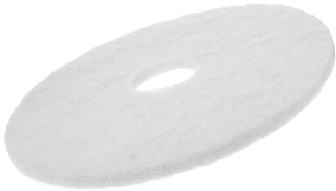 FRCOLOR Tampons de Nettoyage Blanc 43 Cm pour Polisseuse de Sol Industriel, Lingettes de Rechange pour Balai, Patins de Polissage pour Sols en Carrelage et Parquet, Accessoire D’entretien