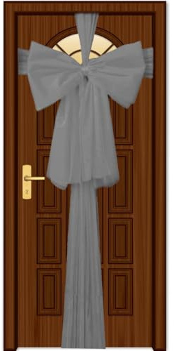 SHATCHI Riesige Schleifenabdeckung für Haustür, Weihnachten, Hochzeit, Babyparty, Außendekoration, Organza, 9 m, 1 Stück