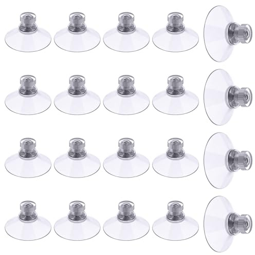 Flintronic 20 st genomskinliga plastsugkoppar, Ø 40 mm sugkoppar med mutter och gänga, skruv stark PVC-hållare för glas skuggduk bil vägg badrum dörr fönster (transparent)