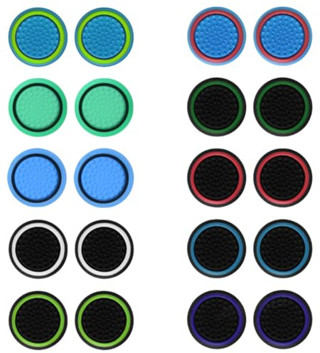 Joystick Kappen Thumb Grips,20 Stück PS5 Controller Sticks PS4 Controller Zubehör Silikon Joystick Schutz Aufsätze für Xbox One Series,Joystick-Schutz Aufsätze(Mehrere Farben)