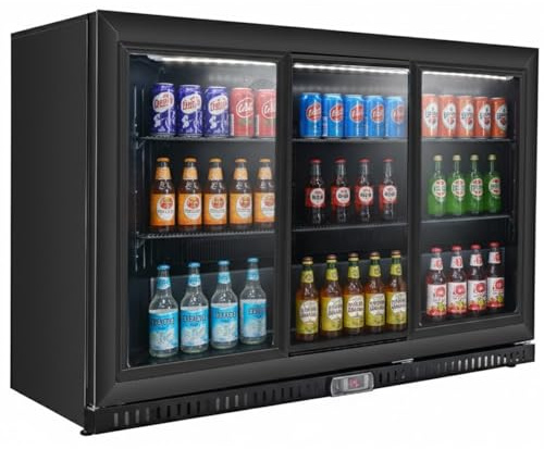 Générique Arrière Bar Réfrigéré 3 Portes Coulissantes Vitrées – 297 L – Température 0 / +8°C – Inox – Système Froid Ventilé