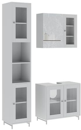 Vicco Set di mobili da bagno Malte, Bianco, 60 cm