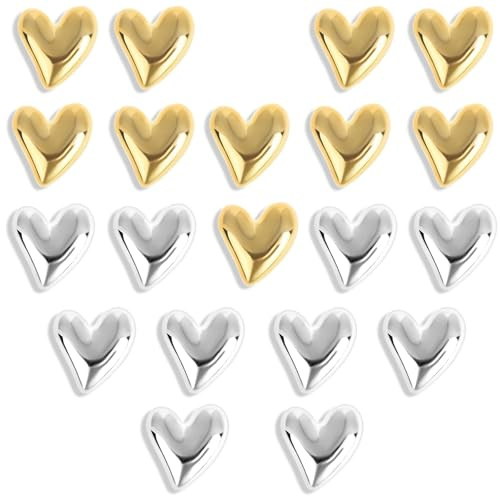Imanes De Nevera, 20 Piezas Mini Imanes Corazón Magnets, Imanes Decorativos, 3D, Fuerte Poder De Sujeción, para Pizarra Blanca, Cocina, Taquillas, Decoración De Oficina (2 Colores)