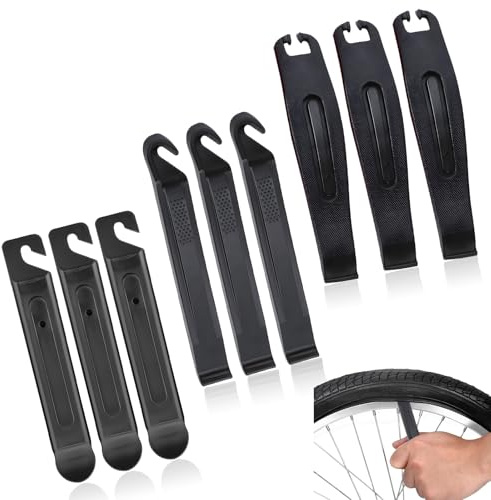 9 Stück Reifenheber Fahrrad,Fahrrad Reifenheber,Klein und Tragbar,Kunststoffmaterial,Geeignet zum Reparatur von Fahrradreifen (Schwarz)