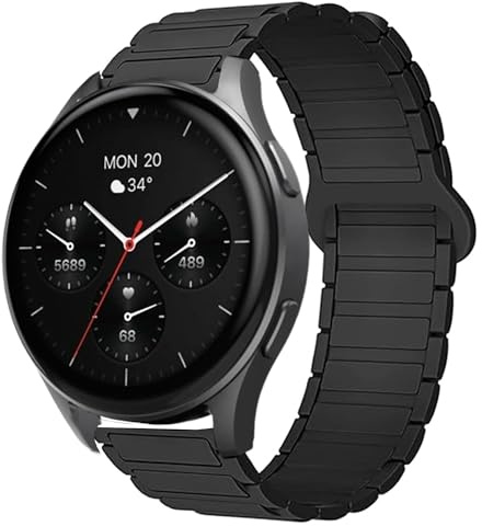 Blueshaweu 18mm 20mm Armband Kompatibel Für Hama Smartwatch 8900 1,32“ / 8900 1,43, Weiches Silikon Ganz Magnetisch Einstellbar Uhrarmband Kompatibel mit Hama 8900 Smartwatch