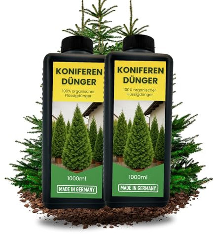 Engrais organique pour conifères - 2 l - 2 l - Pour thuya, occidentalis, pin, sapin, mélèze, douglas, cèdre, if - Engrais liquide - 2000 ml