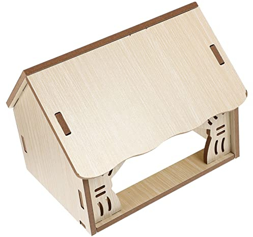 Toddmomy Maison pour Petits Rongeurs Bois Naturel Refuge Sécurisé Et Ludique pour Hamster Cochon Et Souris Habitat Et Confortable