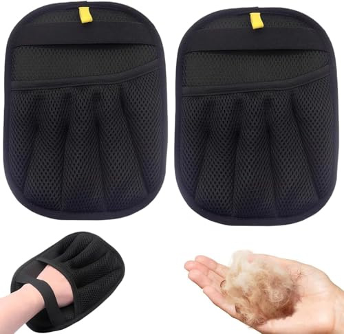 Set di 2 guanti per la rimozione dei peli di animali, design ispessito con forte potenza di aspirazione elettrostatica, guanti magnetici per la rimozione dei peli di animali domestici
