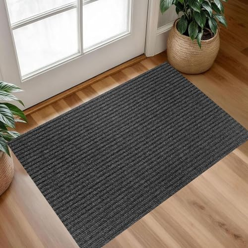 XUCHOU Tapis D'Entrée Intérieur 40 x 140 cm Anti-Poussière Tapis D’Entrée Imperméable Lavable Paillassons pour Entrée pour Entrée, Couloir, Cuisine, Noir