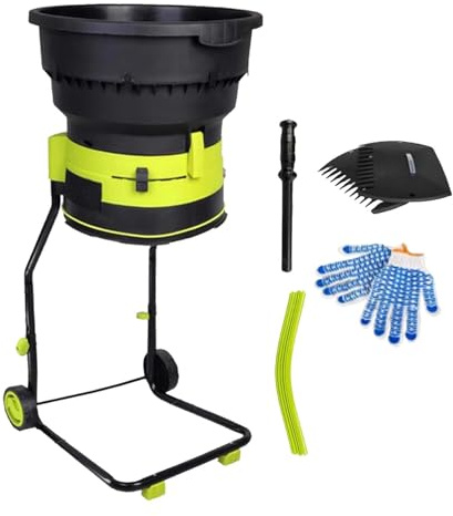 LYNNEYING Biotrituratore Elettrico, Tritafoglie e Defogliatore 8000RPM, Tecnologia Senza Lame, Tramoggia 54cm, Potenza 2500W, per Rametti, Erba, Foglie, Compostaggio, con Sacco Incluso(Powercord*10m)