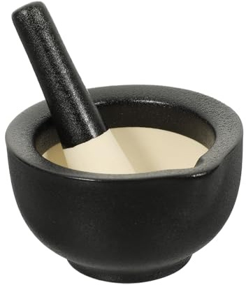Hemobllo Ciottolo Per Macinare Aglio Mini e Pestello Compressa Pestello in Ceramica Per Uso Domestico