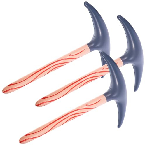 Hohopeti Set 3 Pezzi Piccone Gonfiabile PVC Manico Rigido Grande, Giocattoli Gonfiabili per Feste e Bomboniere, Accessori Divertenti per Party e Compleanni