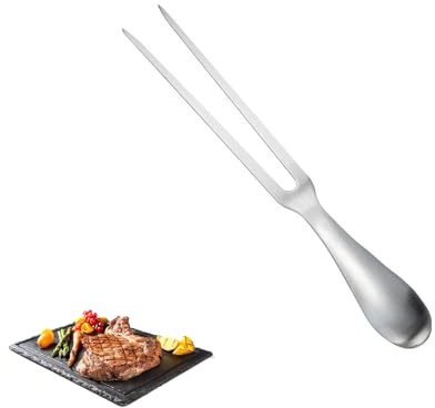 26CM 304 Stainless Steel Carving Fork - Two Prong Meat Serving Fork | U-Shaped Meat Fork for BBQ Turkey Roast Chicken Wings, Heat-Resistant Carving Fork for Kitchen Party Outdoor Grilling Tools