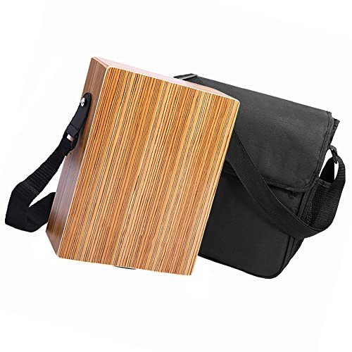 RASTKY Reise-Cajon-Trommel mit Buzz-ähnlichen Effektsaiten, Leicht und Tragbar für Rhythmusübungen, Inklusive Mini-Schraubenschlüssel und Tragetasche, Ideal für Bandbegleitung, 9,8 * 4,3 * 12,2 Zoll
