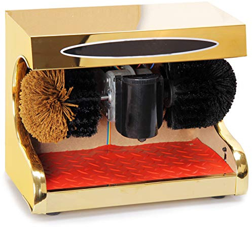 Machine à cirer Les Chaussures, Machine à Induction Automatique for Le Nettoyage Complet des Chaussures, idéale for Les lieux publics et locaux(Gold)