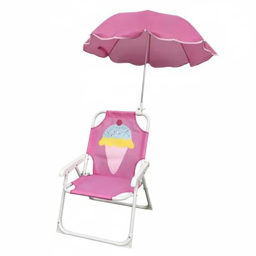 KiBcsLic Silla de Playa Infantil con Sombrilla Protección Solar Silla Plegable para Niños con Parasol para Aire Libre, Jardín, Color to 2