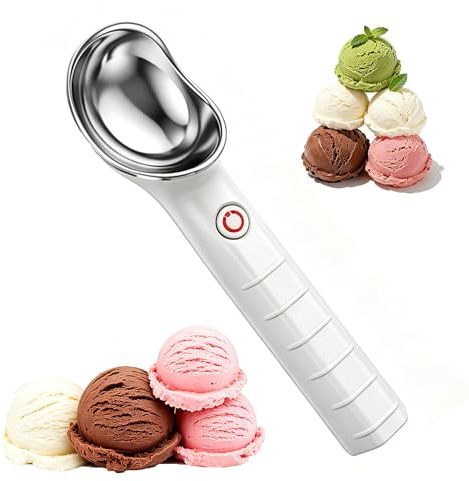 Warmforwel Eisportionierer, elektrisch beheizt mit 2 Heizstufen, IP67 wasserdicht, ergonomischer Griff, leicht zu reinigen, für hartes Eis, Gelato & Sorbet, ideal für den Sommer