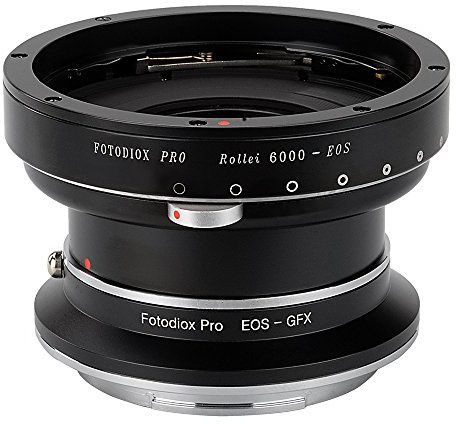 Fotodiox Pro Lens Mount Double Adapter, Rollei 6000 (Rolleiflex) Series and Canon EOS (EF / EF-S) D/SLR Lenses to Fujifilm G-Mount GFX Mirrorless Digital Camera Systems (such as GFX 50S and more)