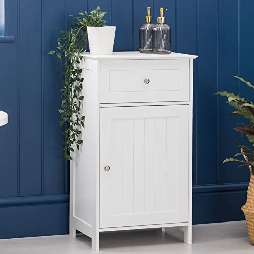 CHRISTOW Bathroom Cabinet, Drawer & Cupboard, White