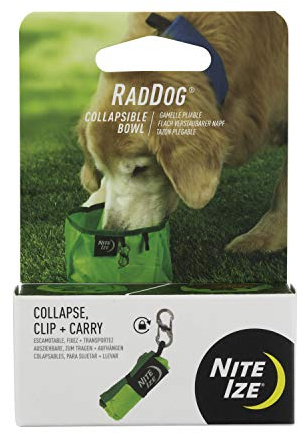 Nite Ize RadDog hopfällbar hundskål, lätt mat- och vattenskål, grön, en storlek