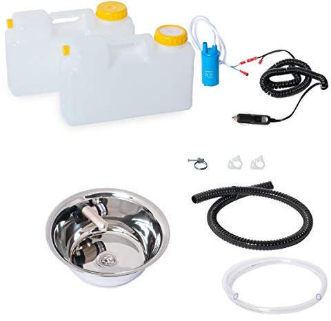 12V Wasseranlage Imbisswagen Verkaufsanhänger Campingküche Bausatz Spüle 32 cm Barwig Integriert 12 Liter (ad-ideen)