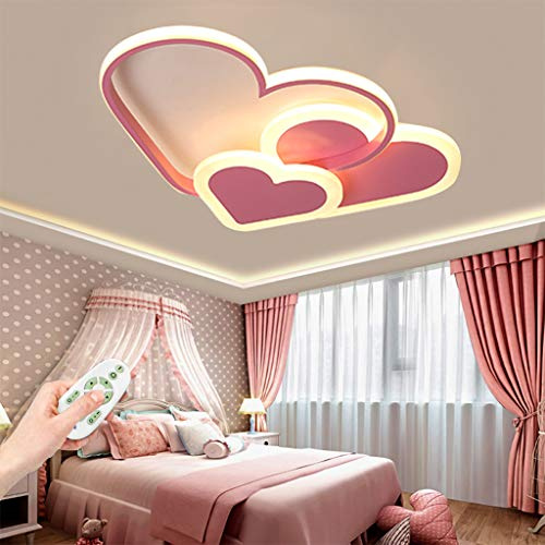 YZSJ Deckenlamp LED Kinderzimmer Deckenleuchte Herzförmig Baby Schlafzimmer Modern Kreative Hause Deko Mädchen Jungen Dimmbar Prinzessin Zimmer Pendelleuchte Wohnzimmer Deckenlicht,52cm(37w)