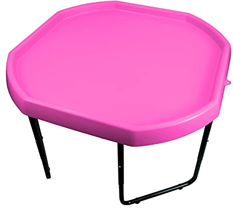 Children's Plastic Sand & Water Mixing Play Tray - DARK PINK - 70cm x 70cm & Height Adjustable Stand.