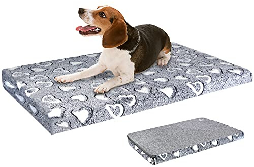 VANKEAN Dog Crate Mat - Reversible Cool & Warm Stylish Bed, Waterproof & Machine Washable, Supports Small to XXL Dogs, Grey