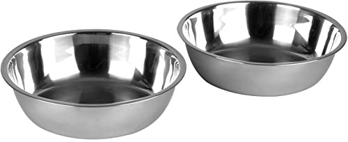 LAUBLUST Zusatzschalen für Futterstation Größe L - 2er Set, Fressnäpfe Edelstahl | ca. 18 x 5 cm, 2 x 0,75l