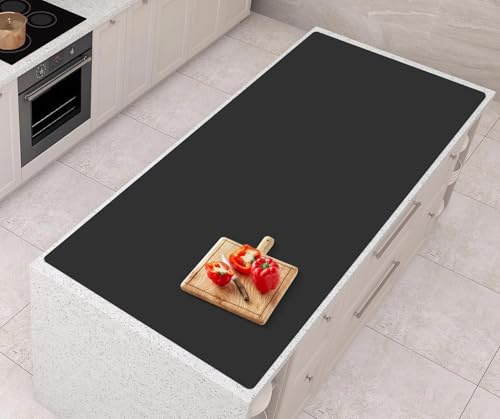 AECHY Silikonmatte Groß 120x60x0,2 cm, Hitzebeständig, Schwarz | Wasserfest, Hitzebeständig, Rutschfest, Leicht zu Reinigen, Vielseitige Schutzmatte für Küche und Tisch