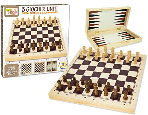Teorema - 40639 - Jeux 3 en 1 - Dame d'échecs Backgammon