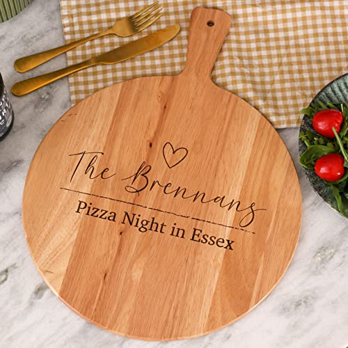 Personalised Family Night Pizza Chopping Board For Home | Customised Pizza Paddle Board or Wooden Chopping Boards for Dad Birthday | Wooden Pizza Serving Tray Can Be Used As Wooden Chopping Board