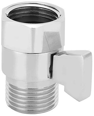 Duschkopf Durchflussregelung Absperrventil massiver Messing mit Kurz Schalter und Messing Griff für Dusche Head Handbrause Universal Ersatzteil poliert Chrom