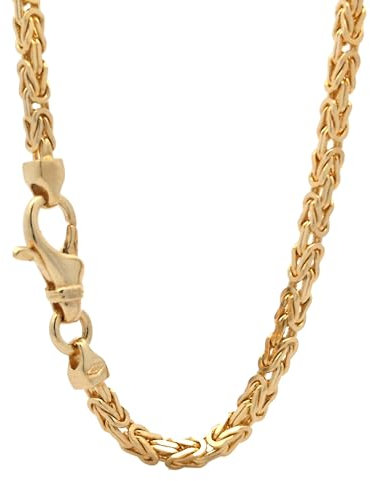 hoplo holzenplotz Edle Goldkette Königskette Breite 2,5 mm - massiv 585-14 Karat Gold, Kettenlänge:45 cm Damenkette