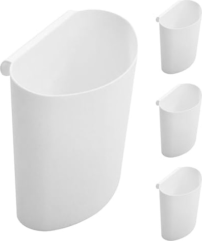 Zerodeko 4pcs Rolling Cart Hanging Baskets for Organizing Trolley Storage Baskets Cup Holders Makeup Utility Cart Accessories White
