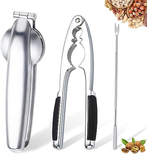 JIASHA 2 Pezzi Noce Cracker Pinza Castagne, Schiaccianoci Clip, Pinze Schiaccianoci, Clip per Castagne in Acciaio Inossidabile, Pinza per Castagne per Castagne Noci Utensili da Cucina