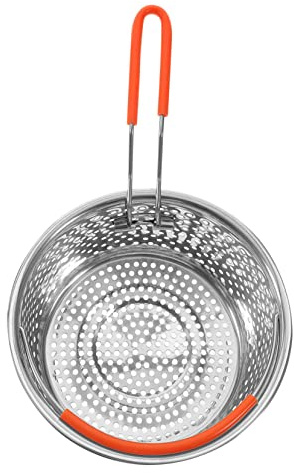Zerodeko Stainless Steel Deep Fry Basket with Steamer Function Multi-purpose Strainer for Cooking Frying and Steaming Vegetables Meats and More