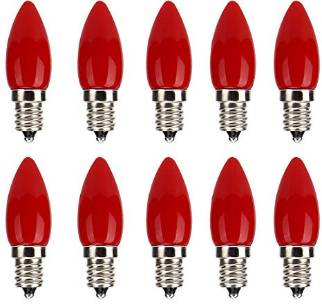10Pcs E12 LED Candelabra Light Bulbs, Mini E12 LED Light Bulb 1.5W AC Chandelier Bulb Vintage Light Bulbs Clear Glass for Chandelier Ceiling Fan for Home Cabinet Hotel Lighting