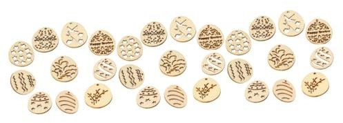 ABOOFAN 300 STK hängendes Holzei Osterschmuck aus Holz Deko-Accessoire zum Aufhängen für Ostern osterdekoration Ostern Dekoration hängendes Ei Holz Ei selber Machen hölzern Ornament