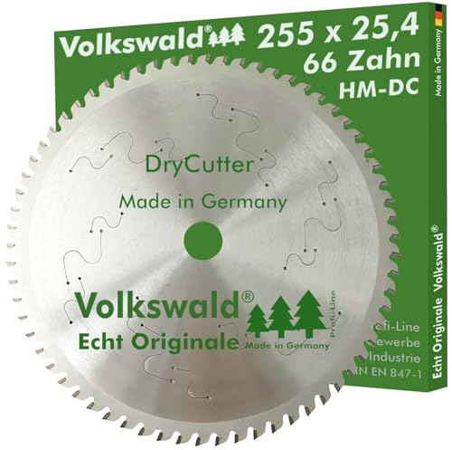 Volkswald ® HM-Sägeblatt DryCutter FWW 255x25,4 mm Z= 66 Kunststoff Aluminium Sandwich-Material Stahl Nicht rostender Stahl VA Edelstahl