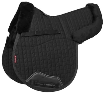 LeMieux Merino+ Half Lined GP Numnah - Black/Black Large