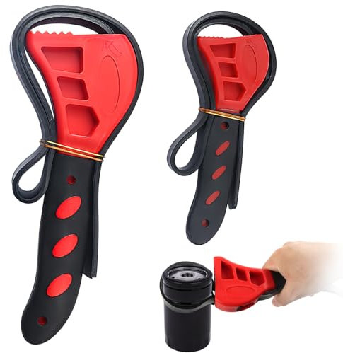 CIYIN Cle Filtre a Huile 2 Pcs, Clé à Sangle Set, Clé de Serrage Raccord Piscine, Clés à Filtre à Huile pour Réparations de Plomberie, Vanne Piscine