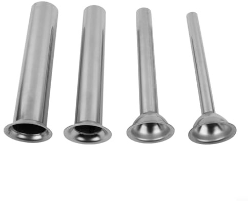 HEBEOT 4Pcs Sausage Tubes Kit Stainless Steel Filling Tubes Funnels Nozzles Spare Parts Filler Tube For Any Kitchen(3.8cm)