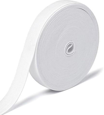 Cinta de goma blanca de 10 metros, 15 mm de ancho, cinta elástica para coser, goma elástica, para coser, cinta de goma elástica blanca para costura, manualidades y ropa